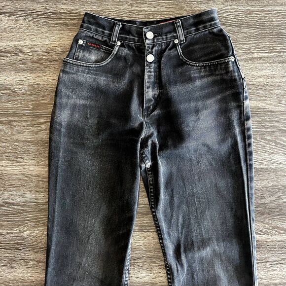 Vintage Lawman Jeans Sz 2 High Rise Black Denim Western Rodeo Patchwork Y2K RARE - Picture 14 of 16